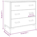 kommode 75x35x70 cm massivt fyrretræ sort