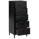 kommode 42x35x110 cm massivt fyrretræ sort