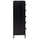 kommode 42x35x110 cm massivt fyrretræ sort