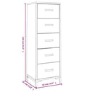 kommode 42x35x110 cm massivt fyrretræ sort