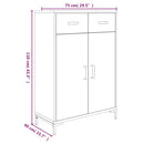 skoskab 75x40x110 cm massivt fyrretræ