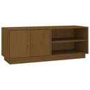 tv-bord 105x34x40 cm massivt fyrretræ gyldenbrun