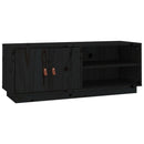 tv-bord 105x34x40 cm massivt fyrretræ sort