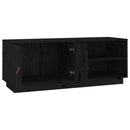 tv-bord 105x34x40 cm massivt fyrretræ sort