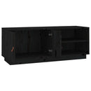tv-bord 105x34x40 cm massivt fyrretræ sort