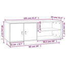 tv-bord 105x34x40 cm massivt fyrretræ sort