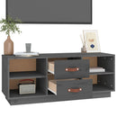 tv-bord 100x34x40 cm massivt fyrretræ grå