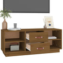 tv-bord 100x34x40 cm massivt fyrretræ gyldenbrun