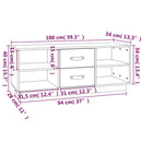 tv-bord 100x34x40 cm massivt fyrretræ gyldenbrun