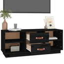 tv-bord 100x34x40 cm massivt fyrretræ sort