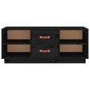 tv-bord 100x34x40 cm massivt fyrretræ sort