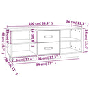tv-bord 100x34x40 cm massivt fyrretræ sort
