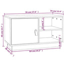 tv-bord 70x34x40 cm massivt fyrretræ hvid