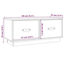 tv-bord 80x34x35 cm massivt fyrretræ grå