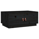 sofabord 80x50x35 cm massivt fyrretræ sort