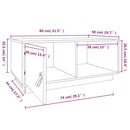 sofabord 80x50x35,5 cm massivt fyrretræ hvid