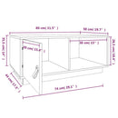 sofabord 80x50x35,5 cm massivt fyrretræ grå