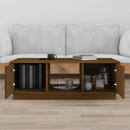 sofabord 100x50x35 cm massivt fyrretræ gyldenbrun