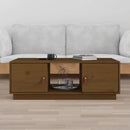 sofabord 100x50x35 cm massivt fyrretræ gyldenbrun