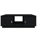sofabord 100x50x35 cm massivt fyrretræ sort