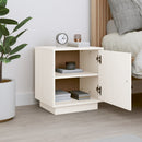 sengebord 40x34x45 cm massivt fyrretræ hvid