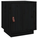 sengebord 40x34x45 cm massivt fyrretræ sort