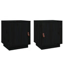 sengeborde 2 stk. 40x34x45 cm massivt fyrretræ sort