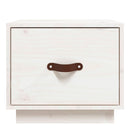 sengebord 40x34x35 cm massivt fyrretræ hvid