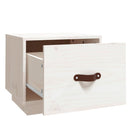 sengebord 40x34x35 cm massivt fyrretræ hvid