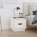 sengebord 40x34x35 cm massivt fyrretræ hvid