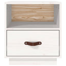 sengebord 40x34x45 cm massivt fyrretræ hvid