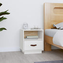 sengebord 40x34x45 cm massivt fyrretræ hvid