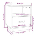 sengeborde 2 stk. 40x34x45 cm massivt fyrretræ hvid