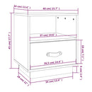 sengeborde 2 stk. 40x34x45 cm massivt fyrretræ gyldenbrun