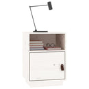 sengebord 40x34x55 cm massivt fyrretræ hvid