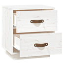 sengebord 40x34x45 cm massivt fyrretræ hvid