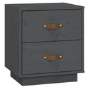 sengeborde 2 stk. 40x34x45 cm massivt fyrretræ grå