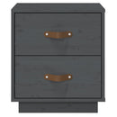 sengeborde 2 stk. 40x34x45 cm massivt fyrretræ grå
