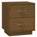 sengeborde 2 stk. 40x34x45 cm massivt fyrretræ gyldenbrun