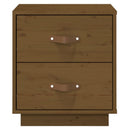 sengeborde 2 stk. 40x34x45 cm massivt fyrretræ gyldenbrun