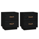 sengeborde 2 stk. 40x34x45 cm massivt fyrretræ sort
