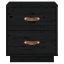 sengeborde 2 stk. 40x34x45 cm massivt fyrretræ sort