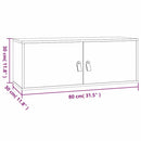 vægskab 80x30x30 cm massivt fyrretræ hvid