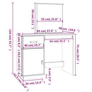 makeupbord 95x50x134 cm massivt fyrretræ