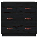 skænk 80x40x75 cm massivt fyrretræ sort