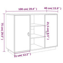skænk 100x40x75 cm massivt fyrretræ hvid
