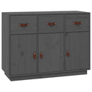 skænk 100x40x75 cm massivt fyrretræ Grå