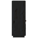 højskab 34x40x108,5 cm massivt fyrretræ sort