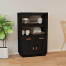 højskab 67x40x108,5 cm massivt fyrretræ sort