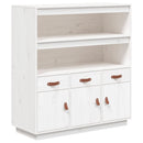 højskab 100x40x108,5 cm massivt fyrretræ hvid